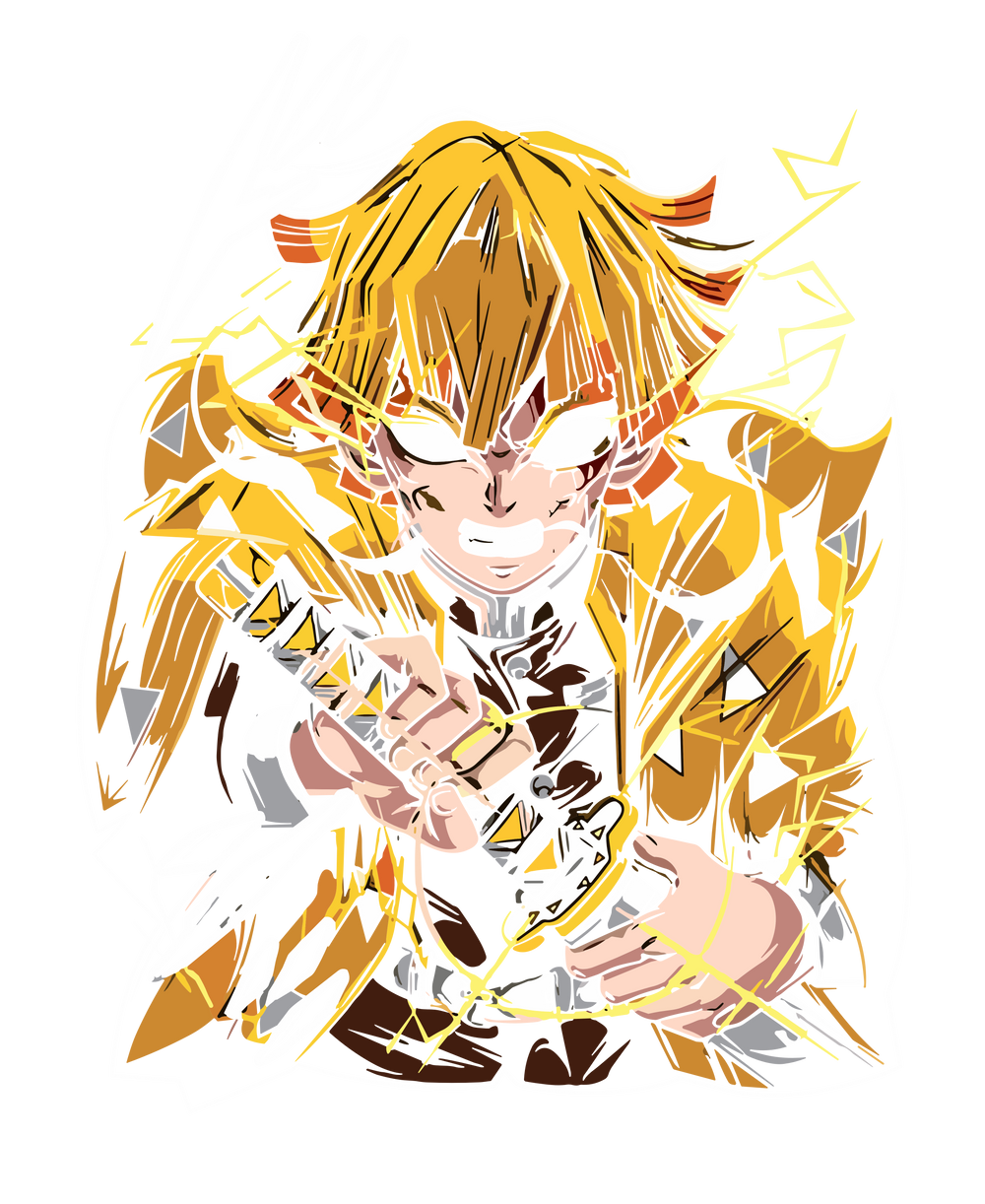 Zenitsu Agatsuma Thunder Breathing First Form: Thunderclap and Flash Demon Slayer Art