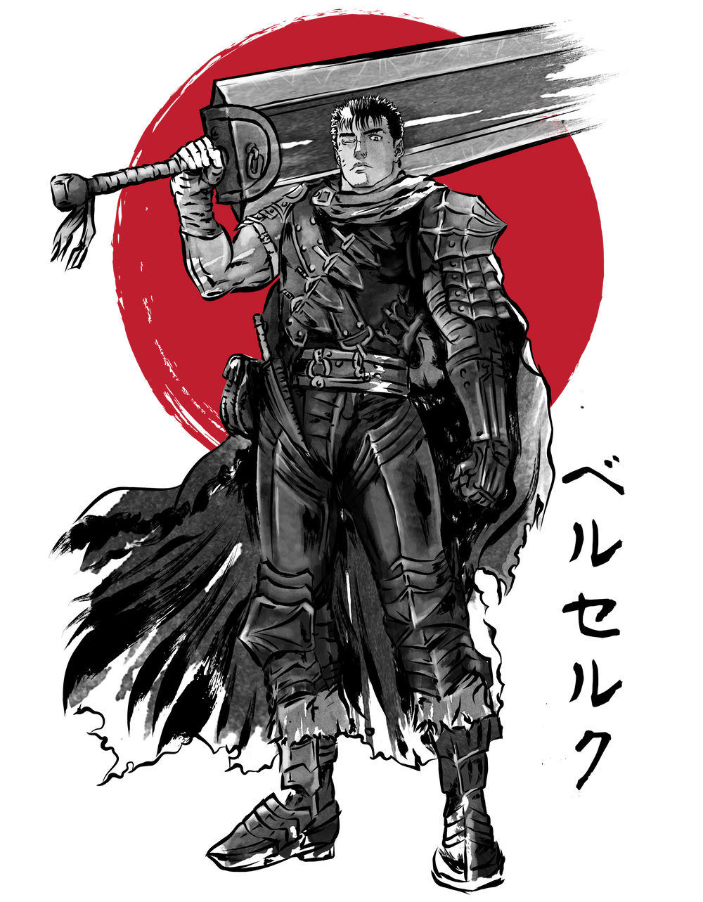 Black Swordsman Sumi-e
