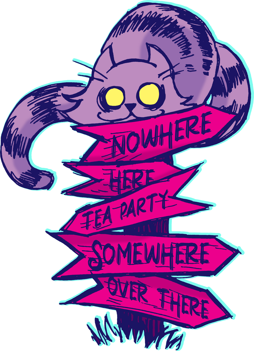 Cheshire Cat Alice in Wonderland Maze Gothic Symbol