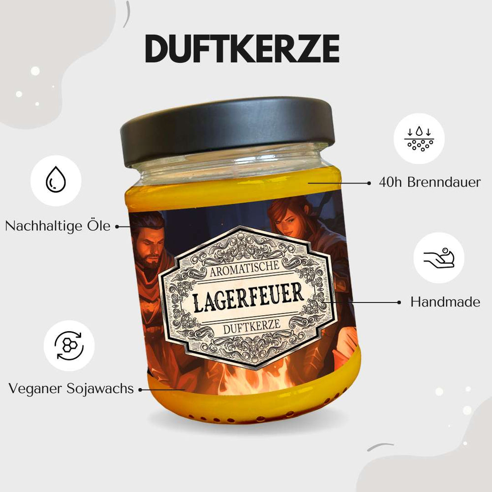 Duftkerze Lagerfeuer mit Überraschungswürfel