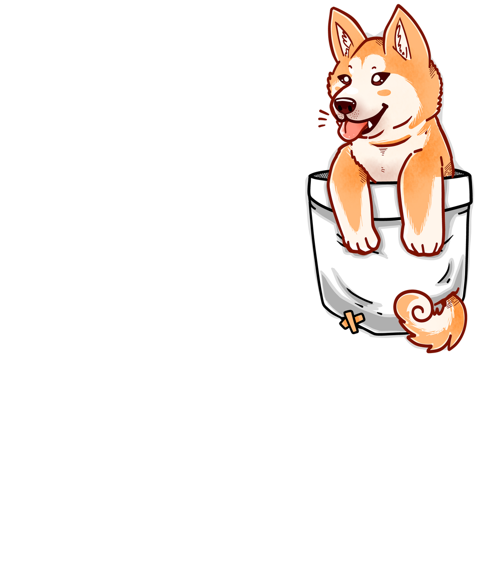 Pocket Cute Akita Dog