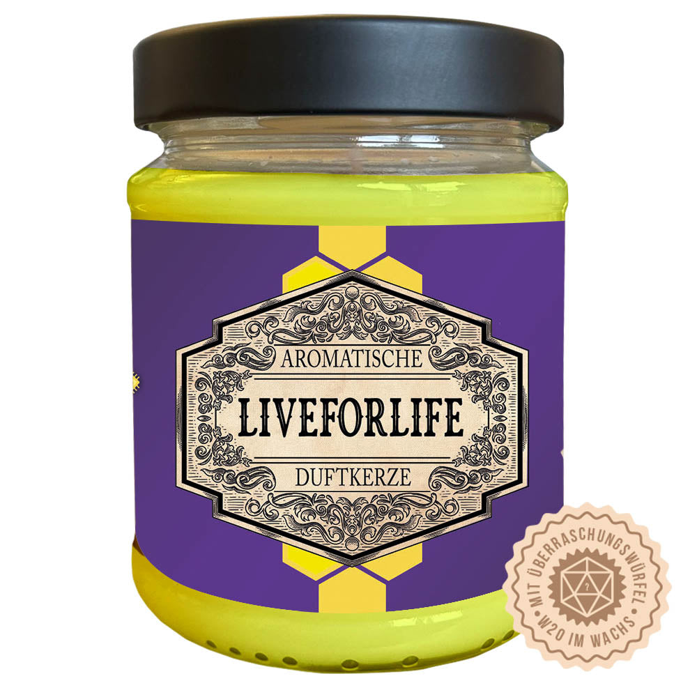 LiveforLifeTV Scented Candle with Surprise Dice