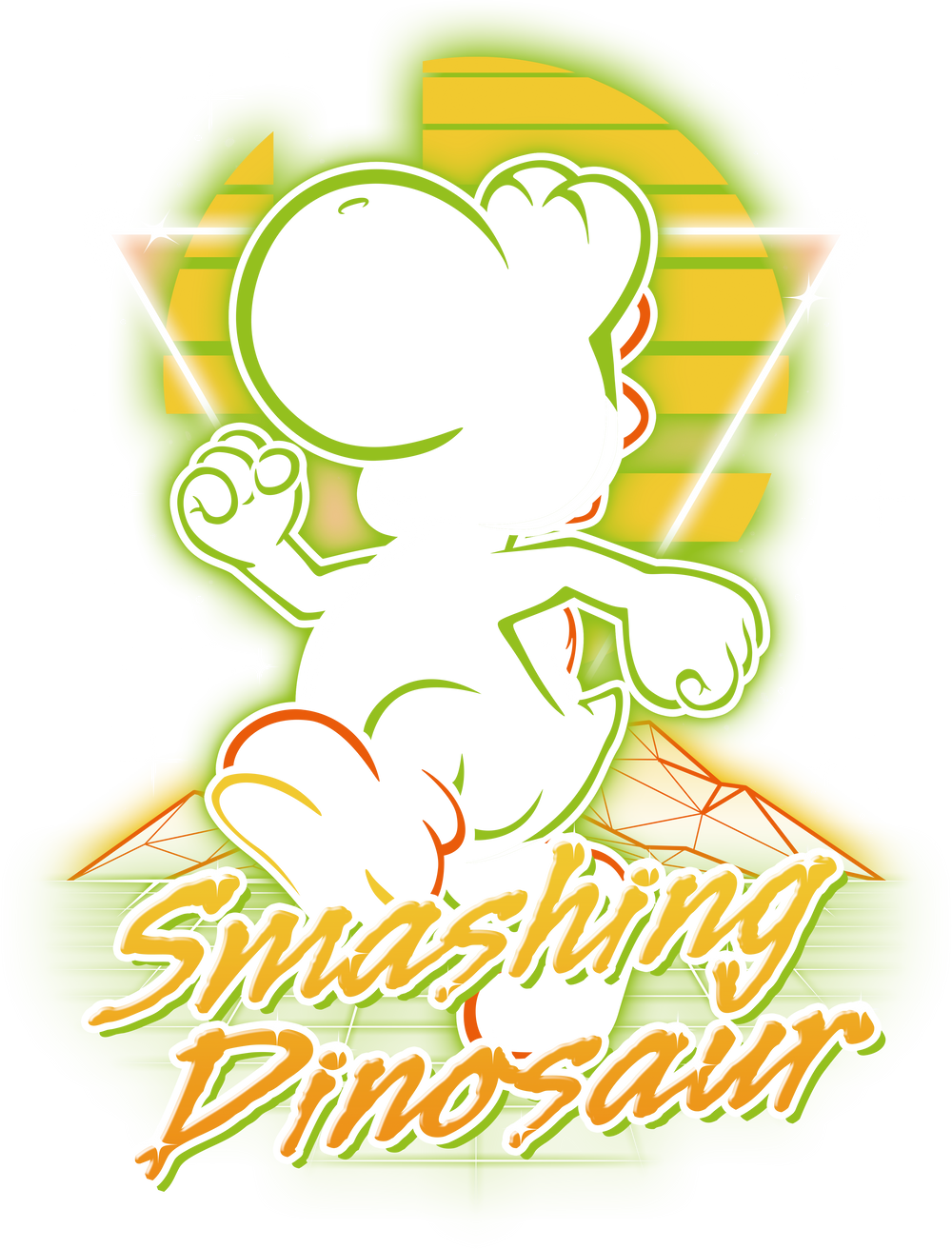 Retro Smashing Dinosaur