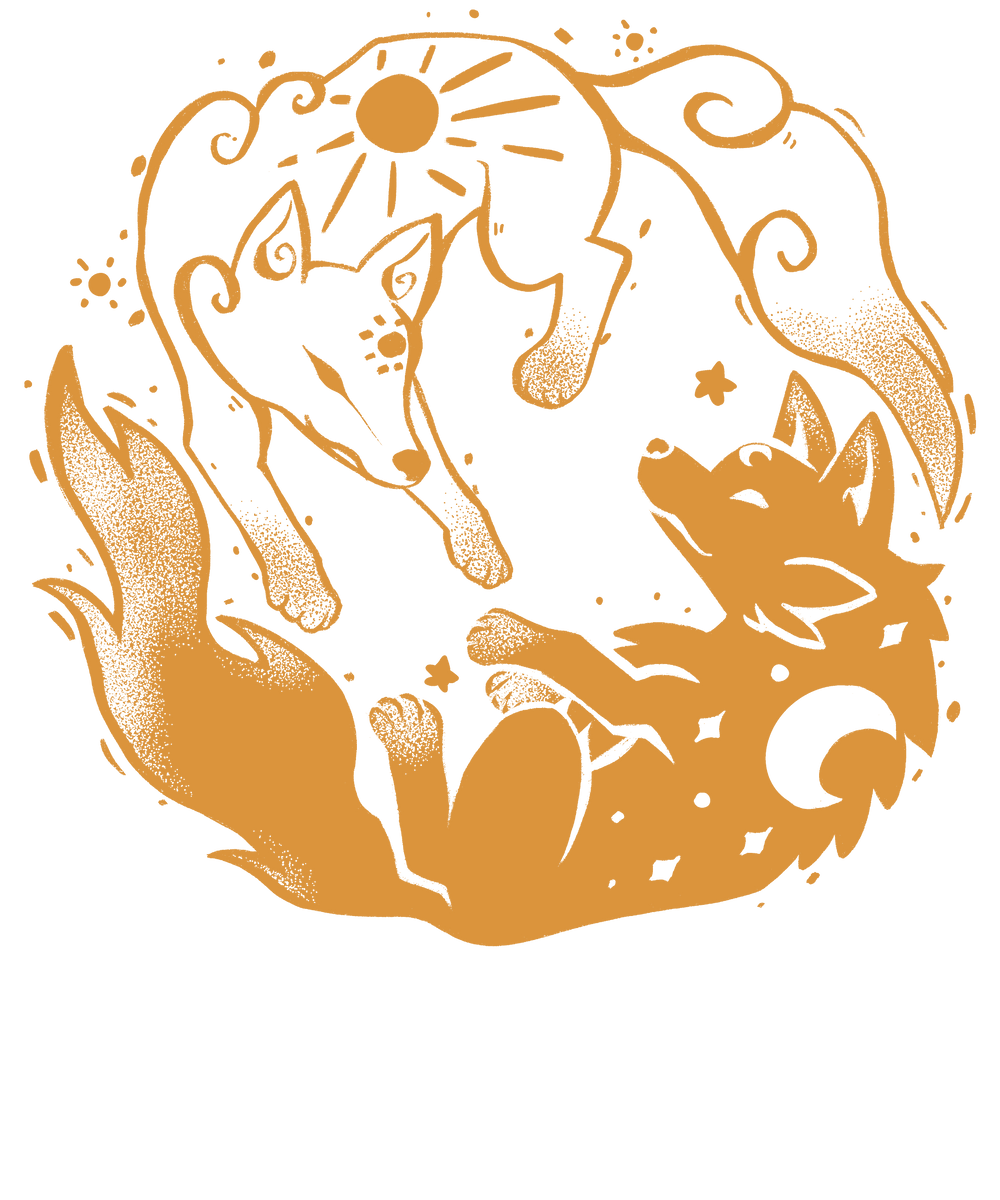 Sun and Moon Golden Wolves