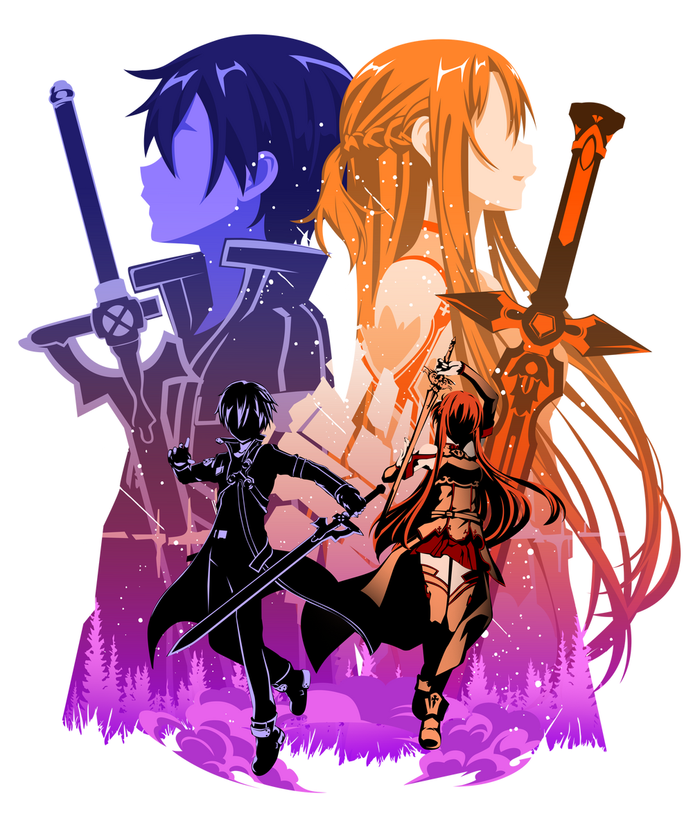 Sword Art Online Kirito Asuna Shadow Minimalist Aesthetic