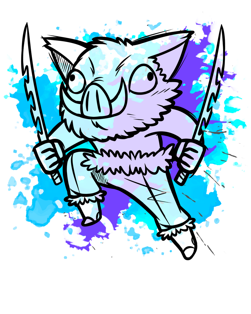 Watercolor Brutal Demon Slayer