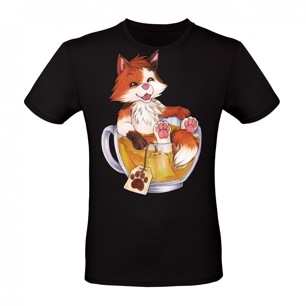 Cute KitTeaCat cat in teacup with tea