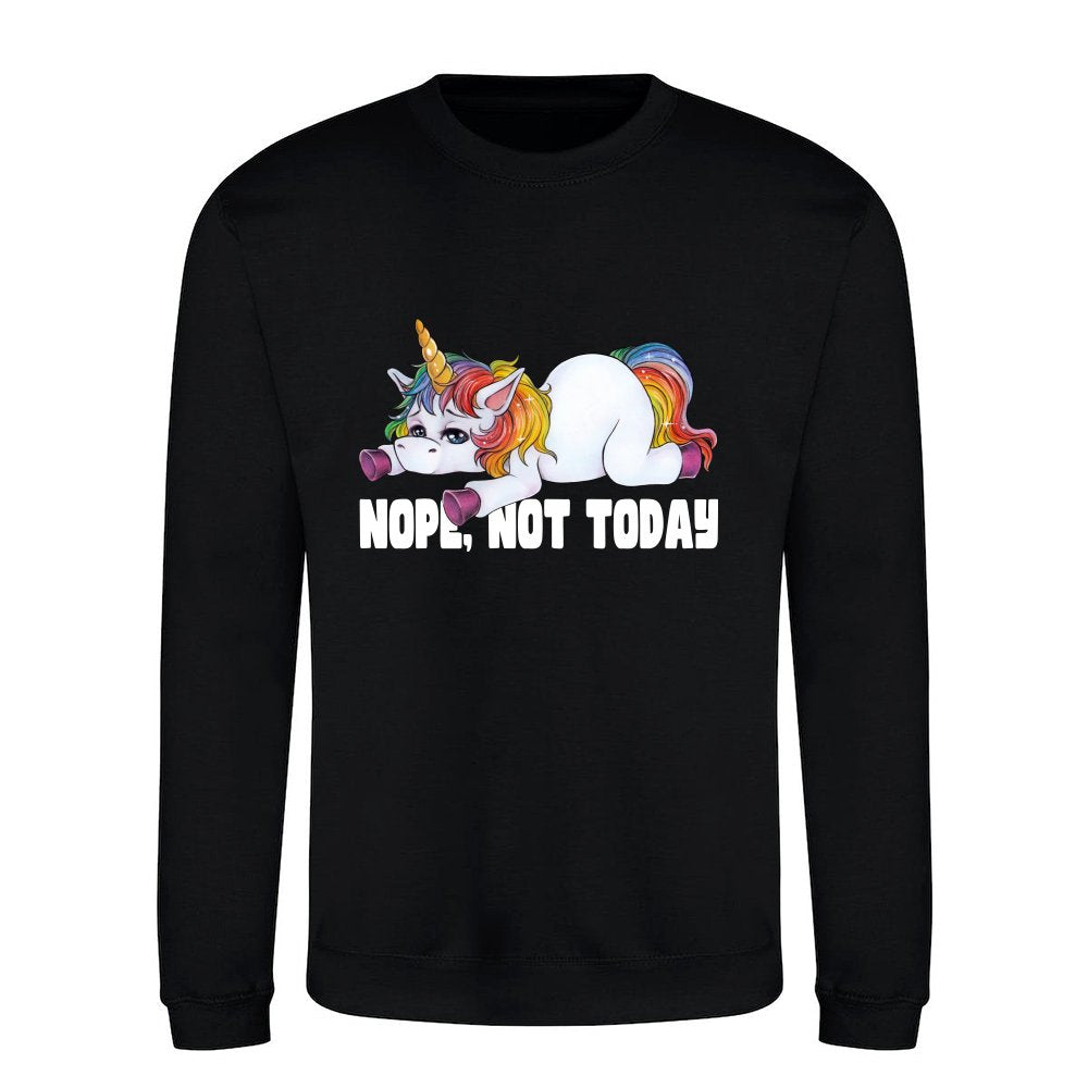 Nope Not not today Cute lazy colorful unicorn