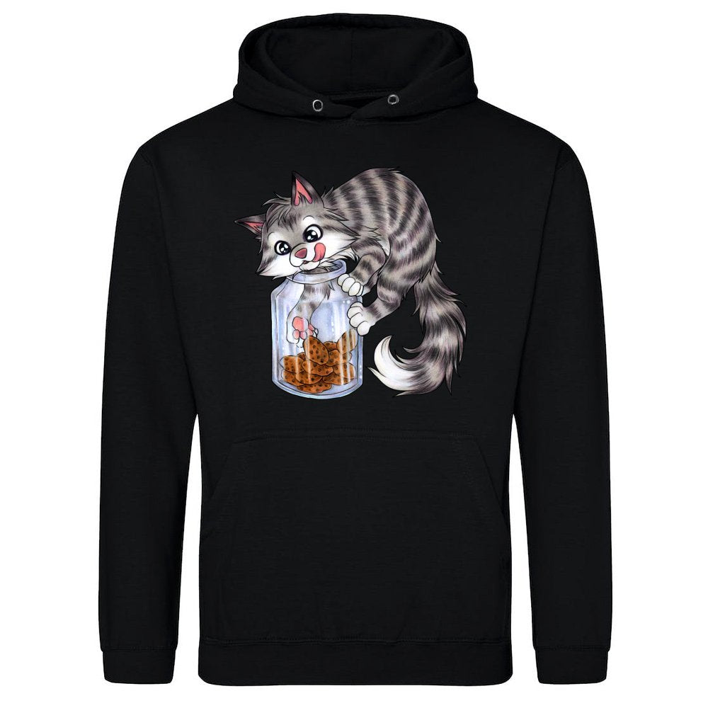 Cute cat eaten with cookie jar