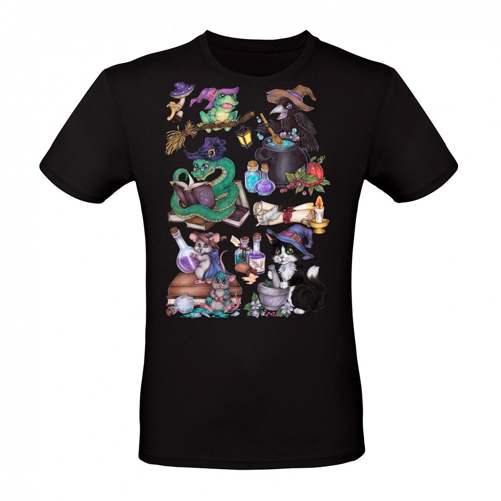 Cute Halloween Animals in Witch Style with Magic
