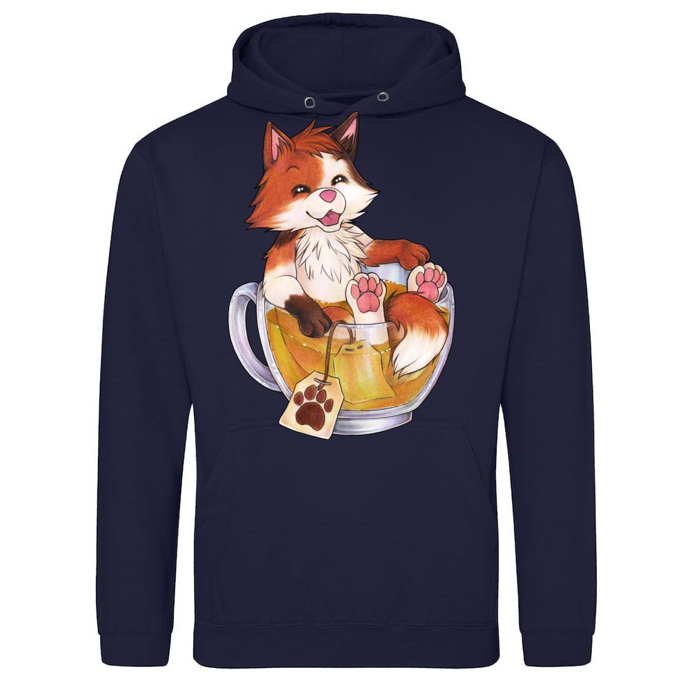 Cute KitTeaCat cat in teacup with tea