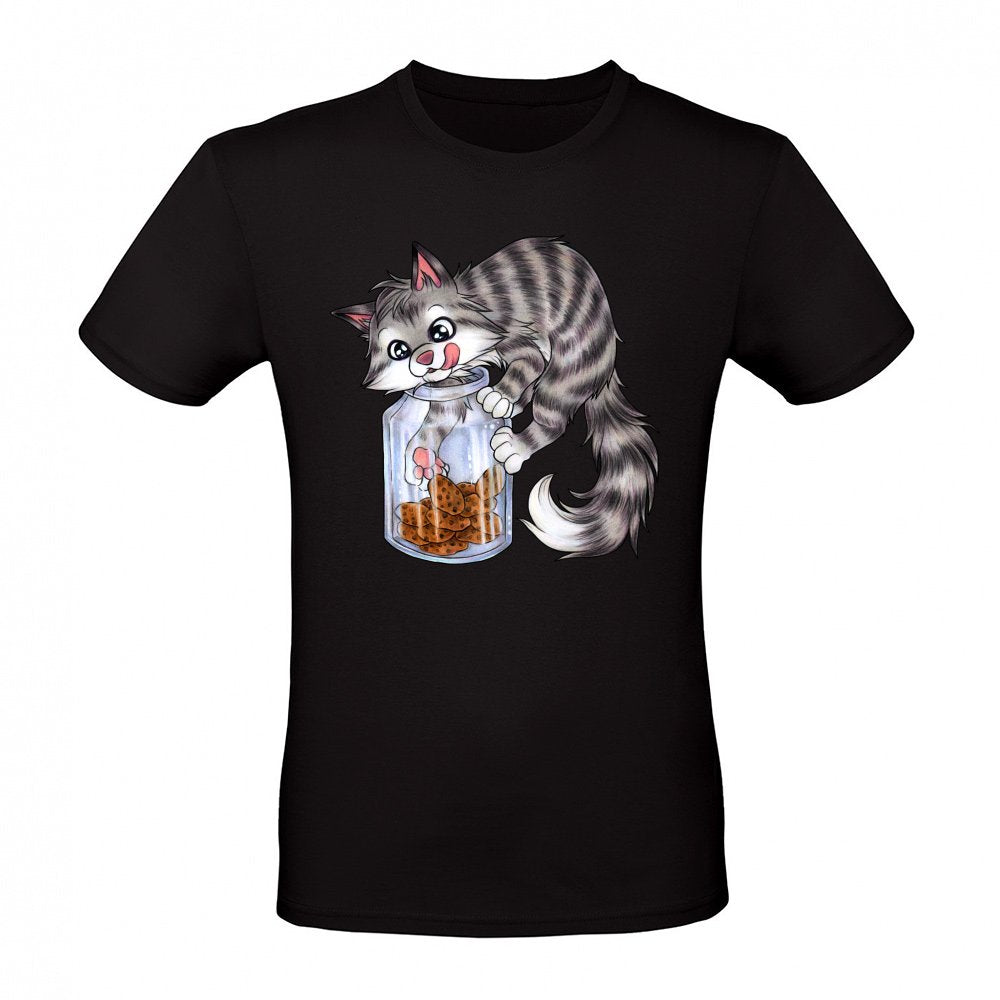 Cute cat eaten with cookie jar