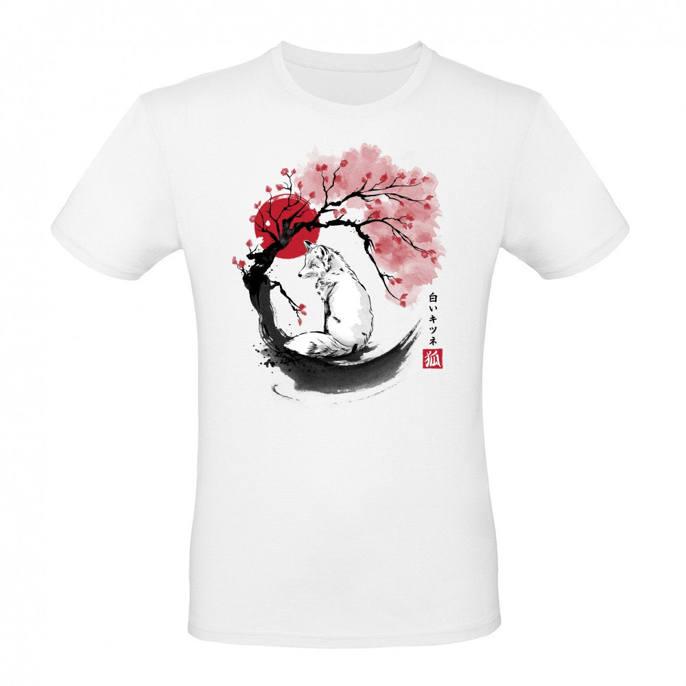 White kitsune sumi e