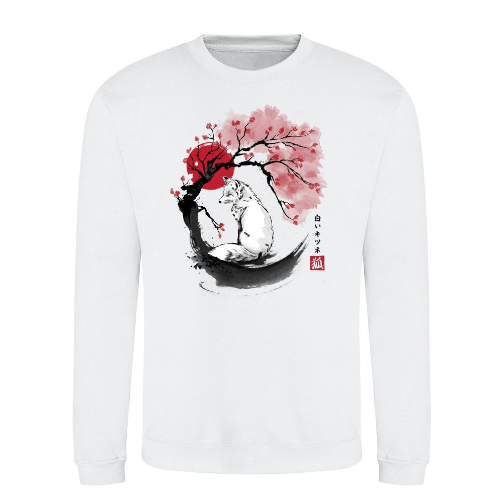 White kitsune sumi e