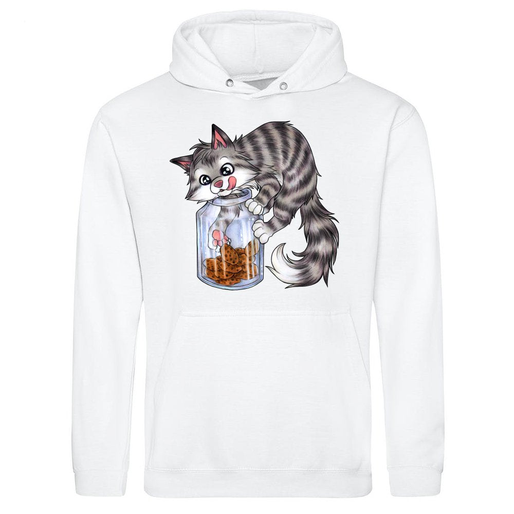 Cute cat eaten with cookie jar