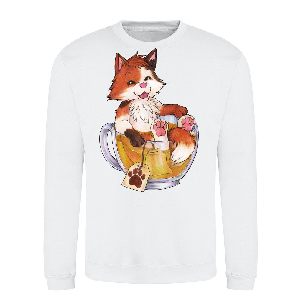 Cute KitTeaCat cat in teacup with tea
