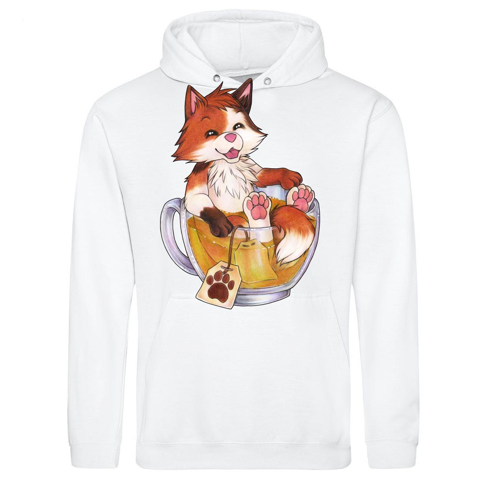 Cute KitTeaCat cat in teacup with tea