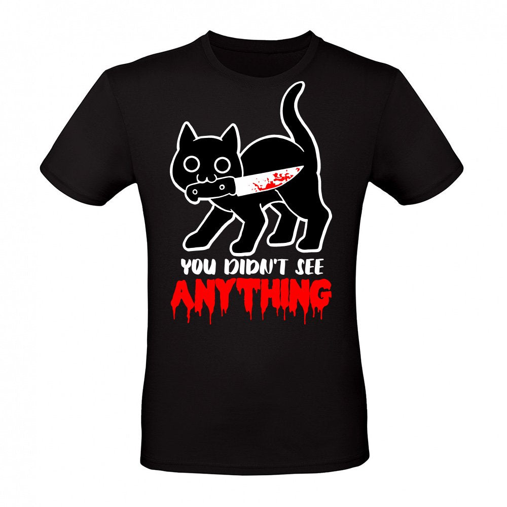 You Didn't See Anything - Funny Black Cat with Knife