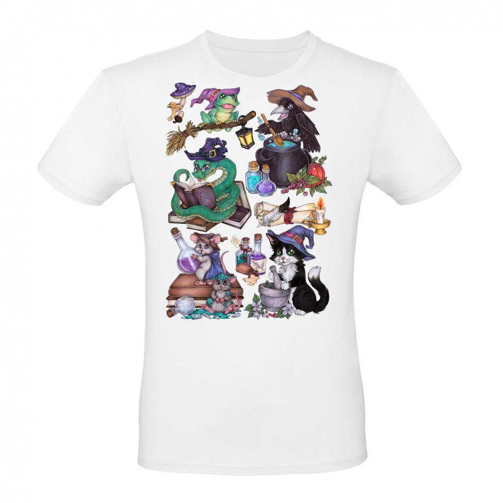 Cute Halloween Animals in Witch Style with Magic