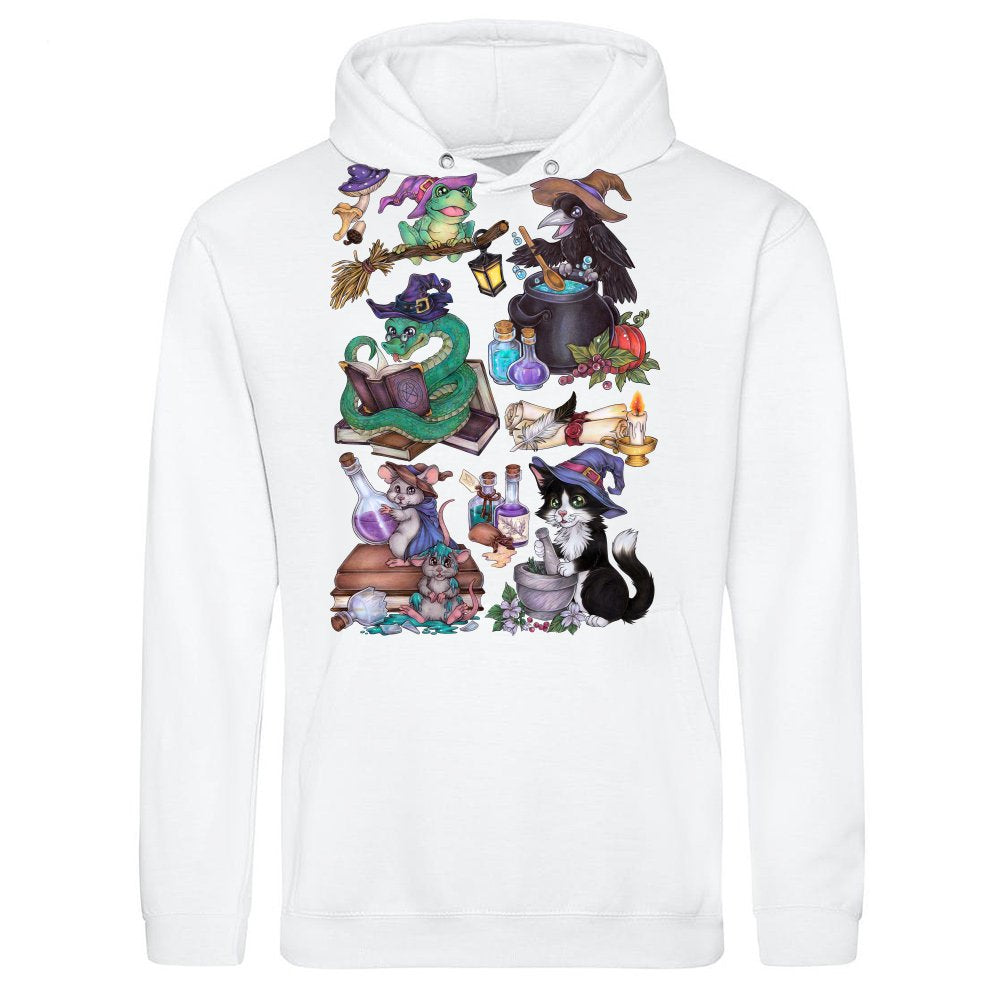 Cute Halloween Animals in Witch Style with Magic