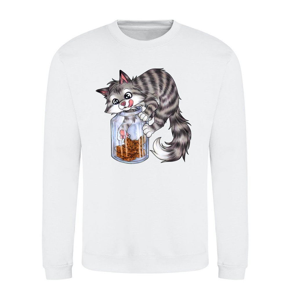 Cute cat eaten with cookie jar