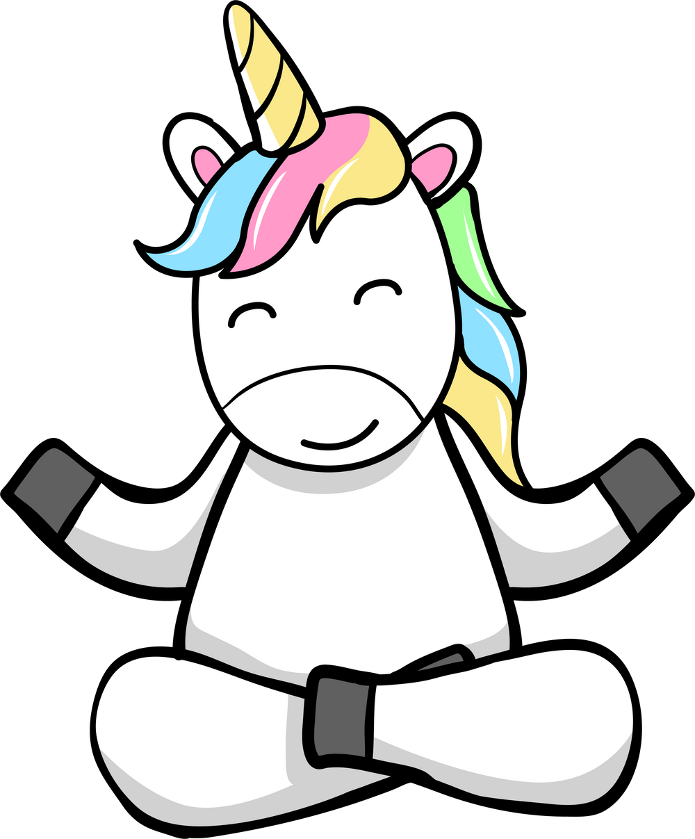Einhorn beim Meditieren