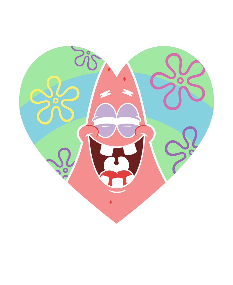 Pastel Starfish Love Happy Heart Retro Graphic