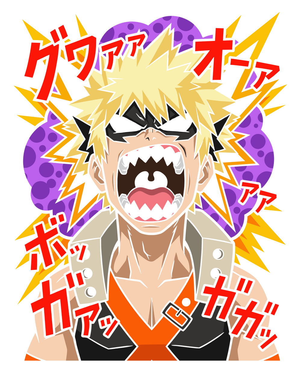 Explosive Rage Katsuki Bakugo My Hero Academia Anime Graphic