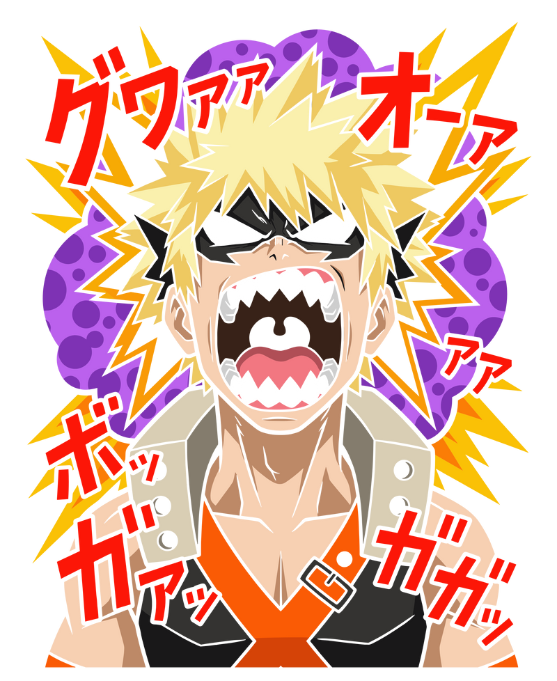 Explosive Rage Katsuki Bakugo My Hero Academia Anime Graphic