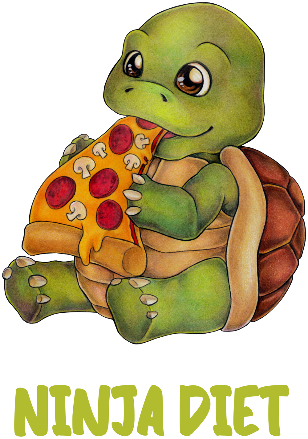 I'm on a Ninja Diet Funny Turtle Pizza Turtle