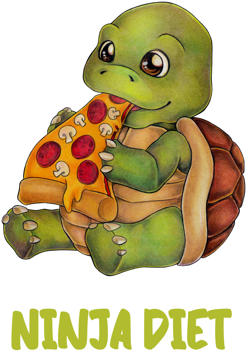 I m on Ninja Diet Funny Turtle Pizza Turtle