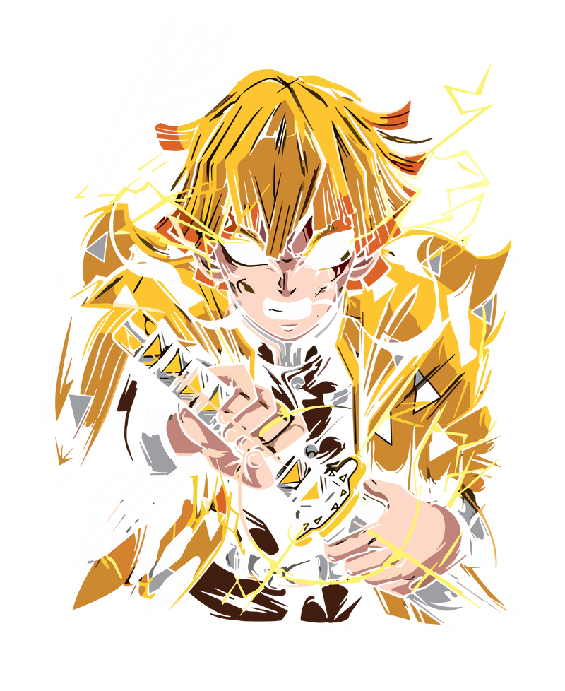 Zenitsu Agatsuma Thunderclap and Flash Demon Slayer Art