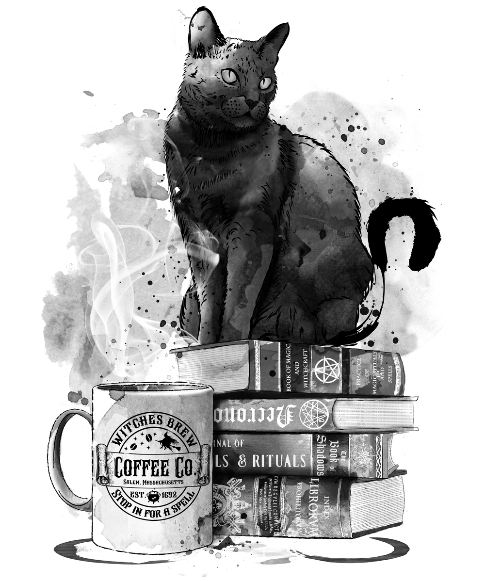 Katzenbücher und Kaffee
