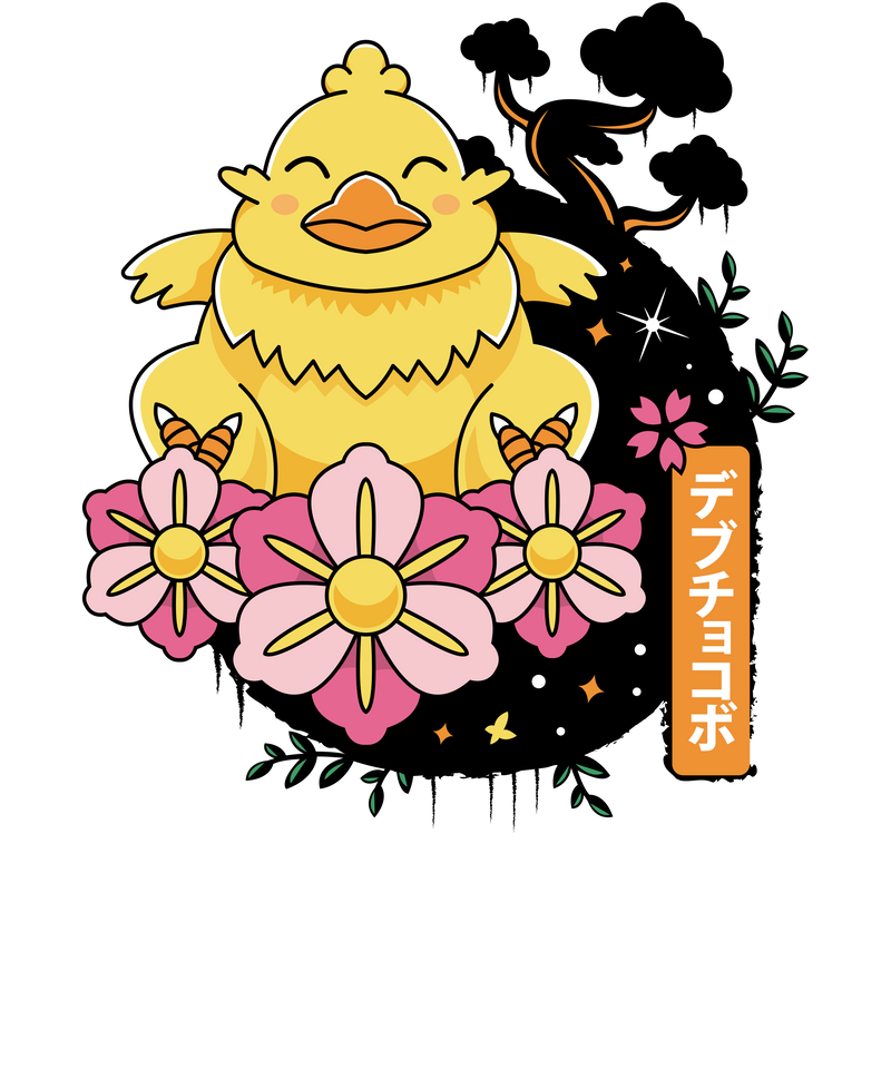 Fat Chocobo Japanese Landscape