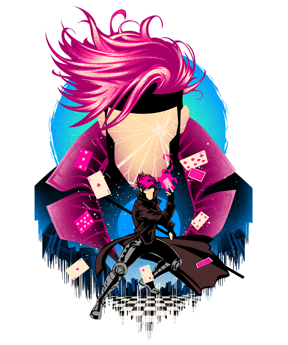 Kinetic Energy Gambit Minimal Silhouette Artwork