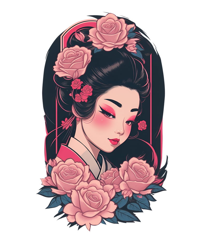 Geisha with Flowers
