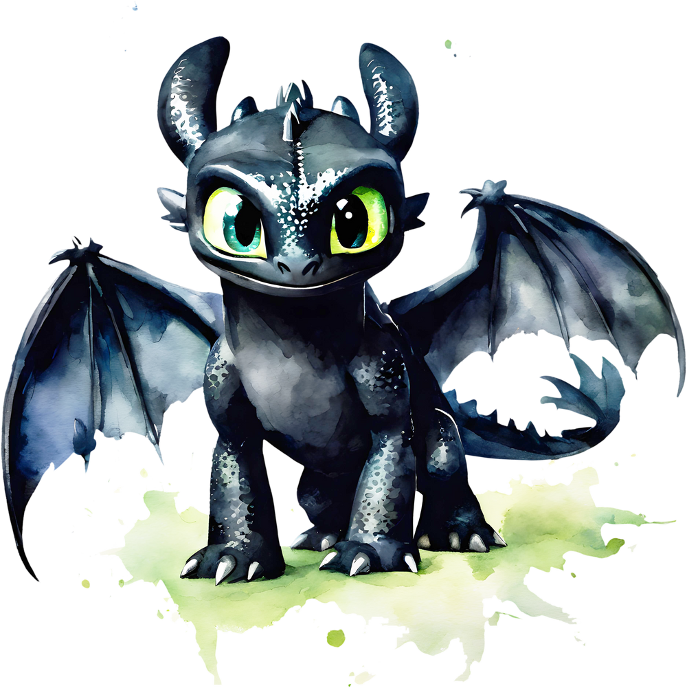 Niedlicher kleiner Drache, Aquarell