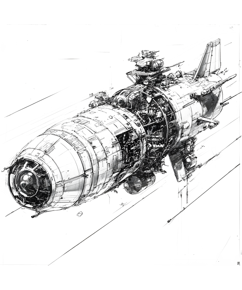 Raumschiff Skizze