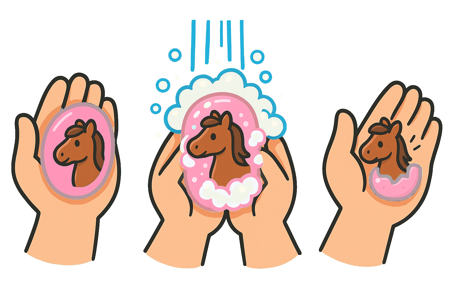 Kinderseife Pony 4 für 3 Bundle - Waschbande