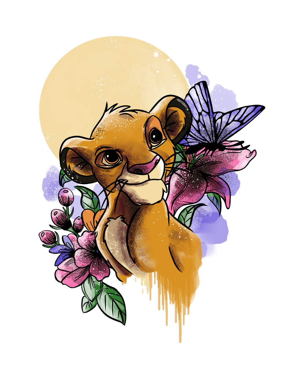 Simba in moonlight