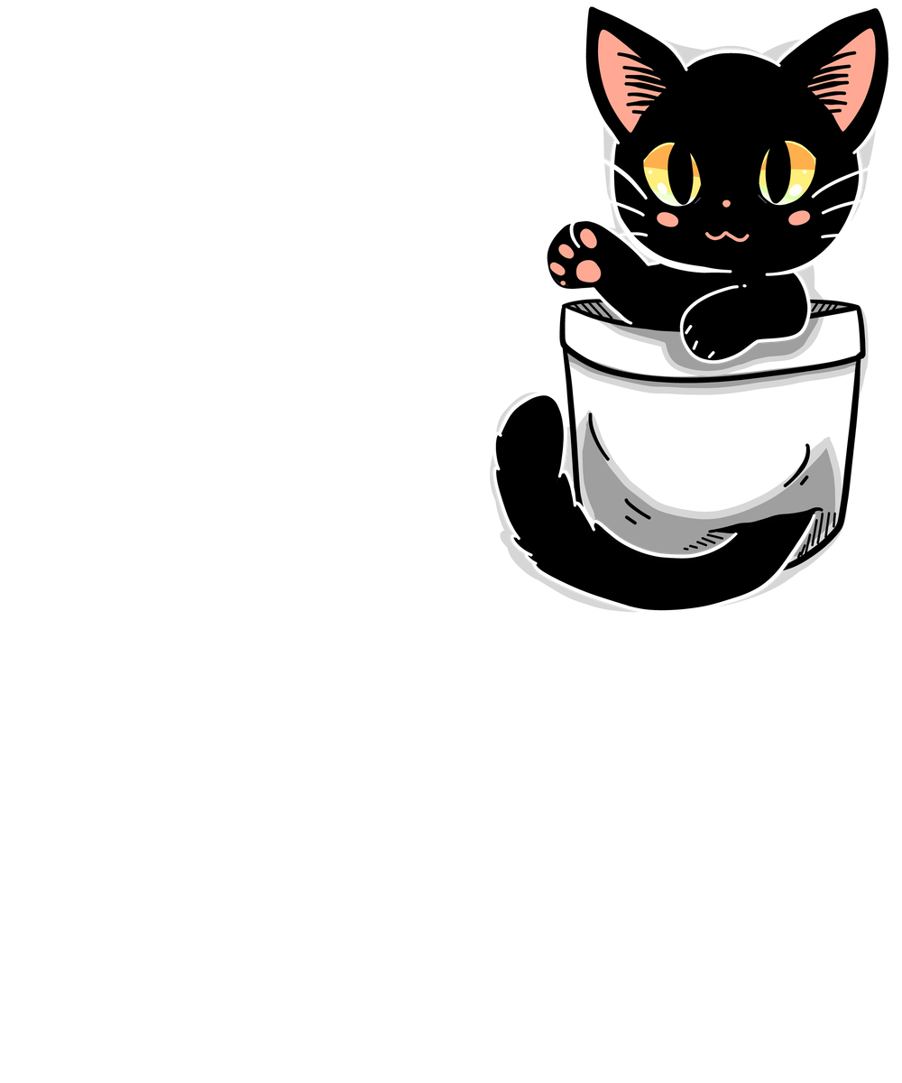 Cute Black Cat Pocket