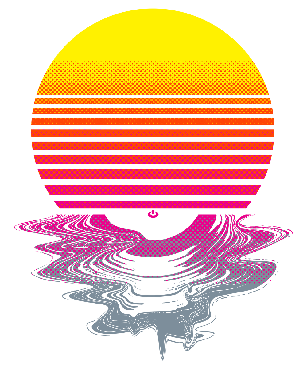 Retro Sun Record Melting