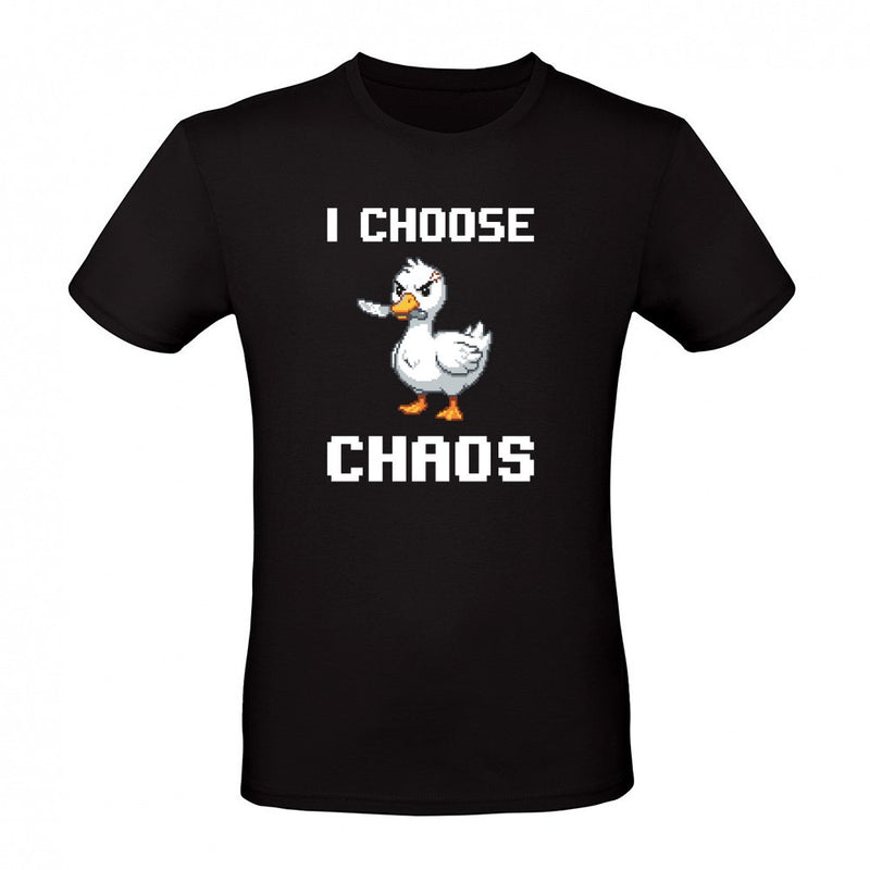 Angry Pixel Duck with Knife Chaotic Retro Bird Tee als T-Shirt