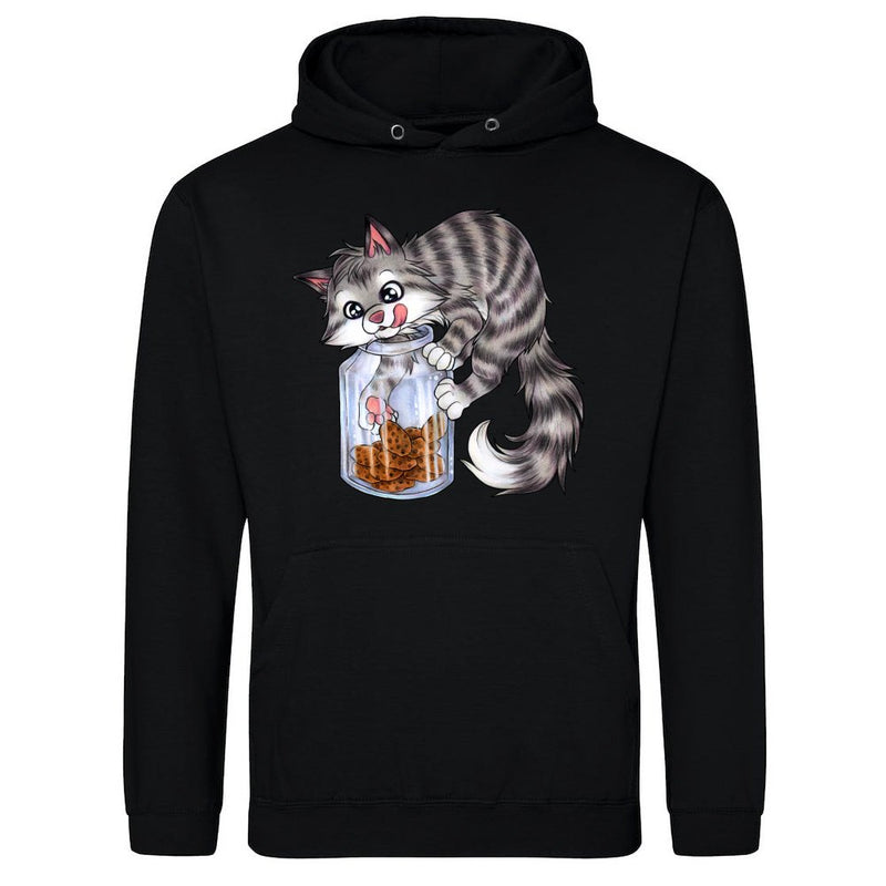 Cute eaten cat with cookie jar