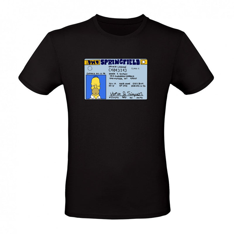 Homer Simpson Springfield DMV Drivers License Art als T-Shirt