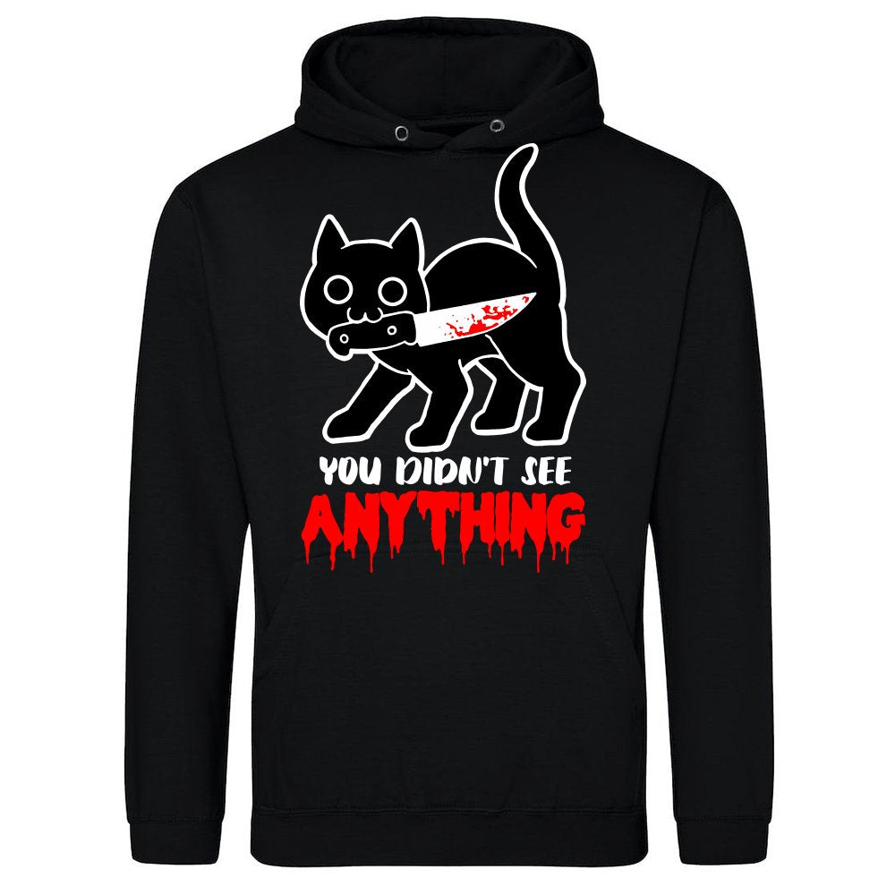 You Didn't See Anything - Funny Black Cat with Knife