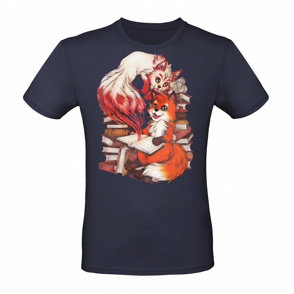 Cute Reading Fox with Kitsune Magic Book