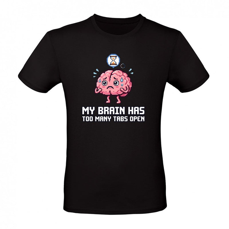My Brain Has Too Many Tabs Open Retro Pixel Brain Overload als T-Shirt