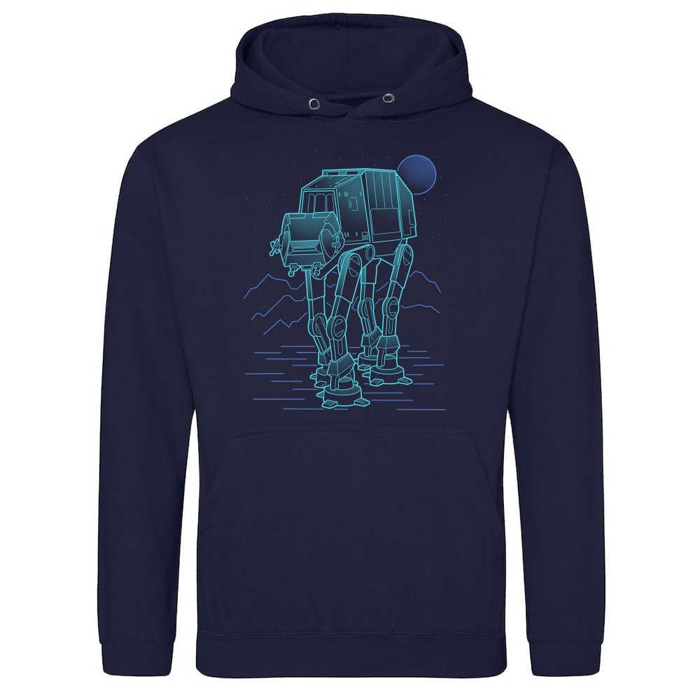 Neon Line-Art Armored Walker