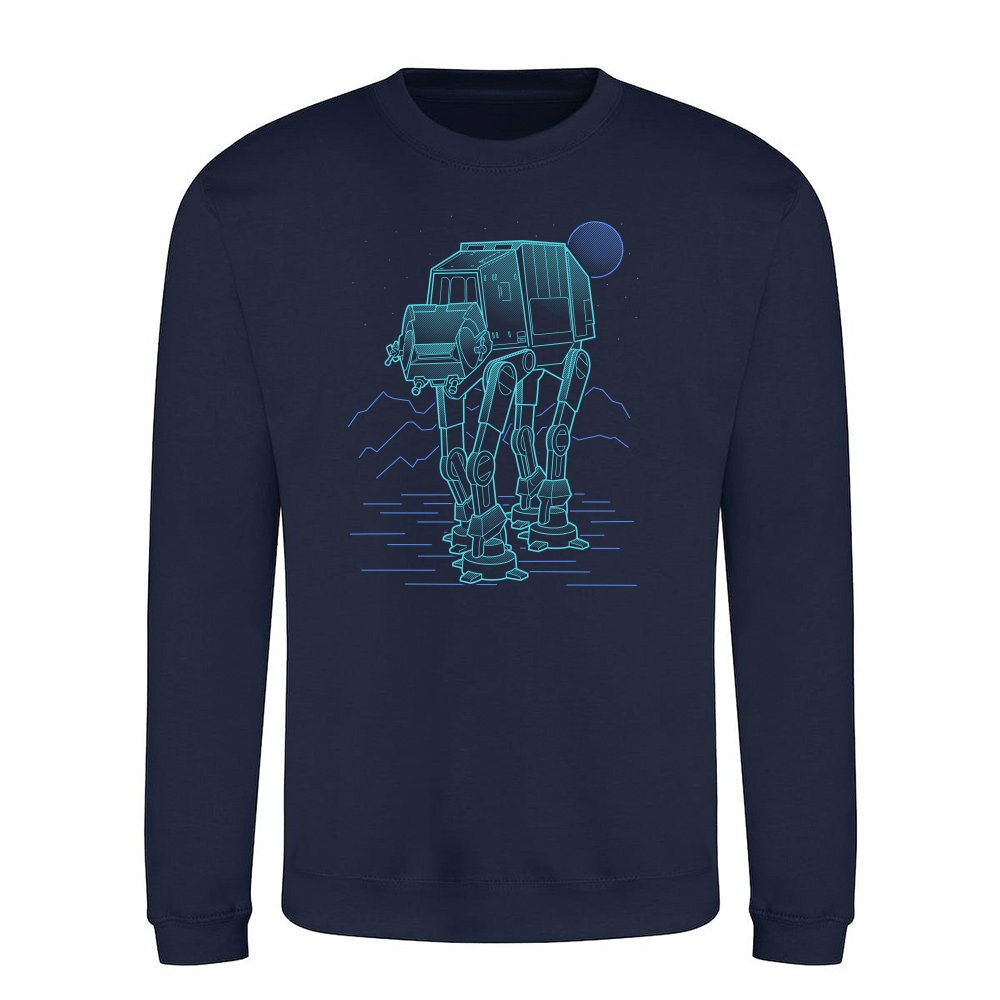 Neon Line-Art Armored Walker